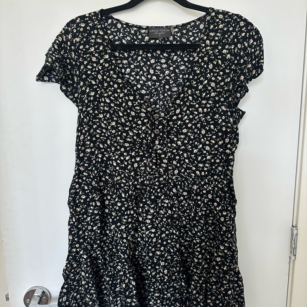 Urban Outfitters Black Floral Mini Dress